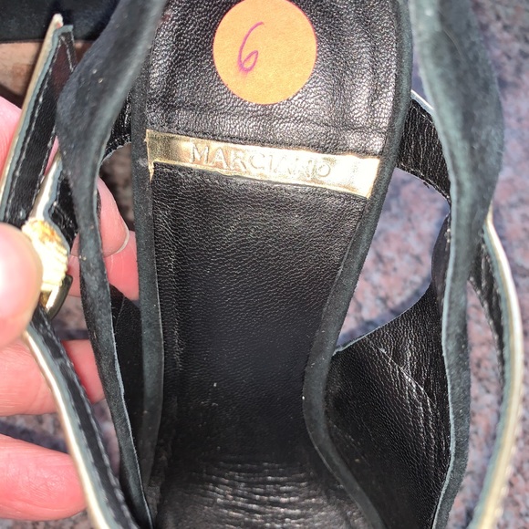 Marciano black suede open toe heels size 6 - Picture 9 of 14